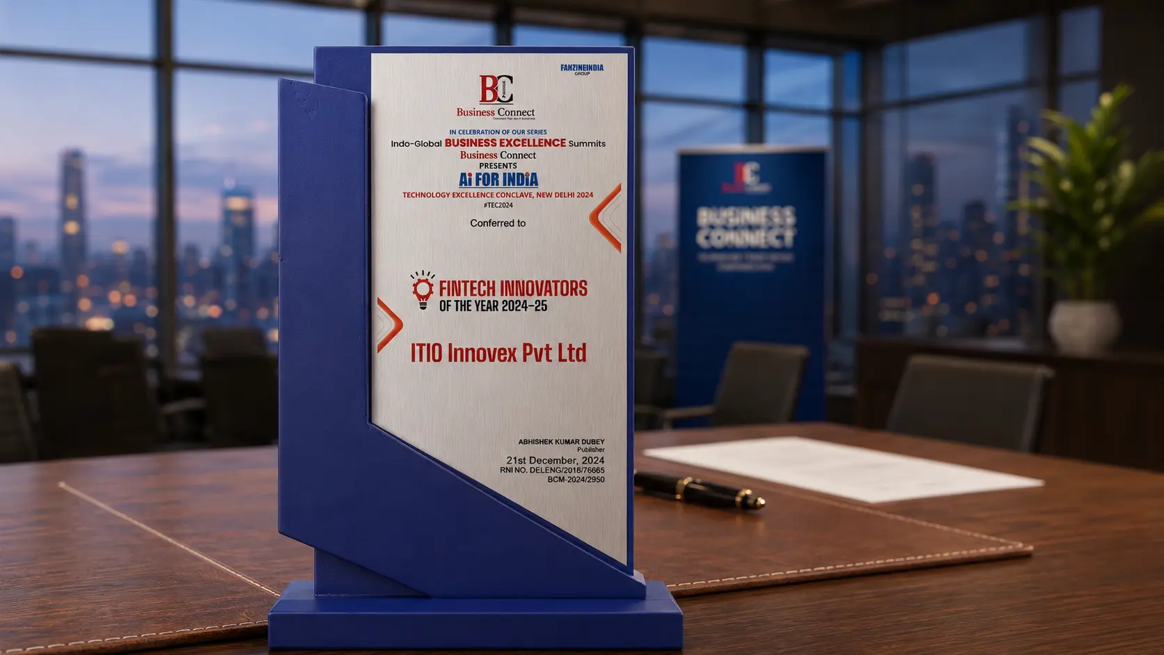 ITIO Innovex Pvt. Ltd. Recognized as FinTech Innovators of the Year 2024-25
